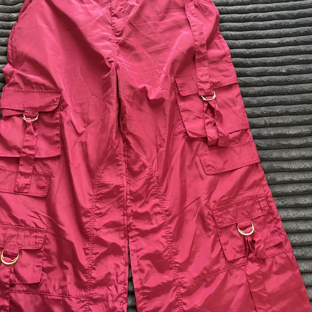 Nasty Gal Hot Pink Parachute Cargo Pants - Picture 1 of 4